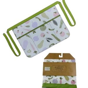 Apron with Waist Ties For Gardening or Baking One Size Multi Color Floral Green